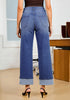Classic Blue Women's Fashionable High Waisted Wide Leg Jeans Casual Jeans Versatile for Commuting