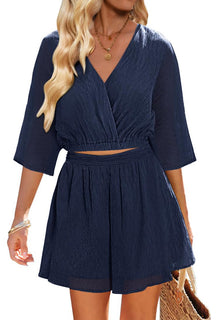 navy blue dress shorts womens Womens Cotton Shorts—Midnight Navy main image 0
