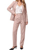 Peach Blush Women's Elegant Business Pantsuit — Single Button Blazer & High Waisted Pants with Adjustable Waistband