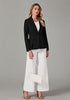 Black Women's  Peplum Suit Jacket Blazer, Tailored Fitted Long Sleeve with Built-in Shoulder Pads, Dressy Casual for Office, Business & Everyday Wear
