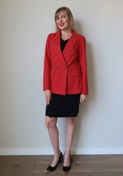 True Red Blazer Jackets for Women Business Casual Outfits Work Office Blazers Lightweight Dressy Suits with Pocket