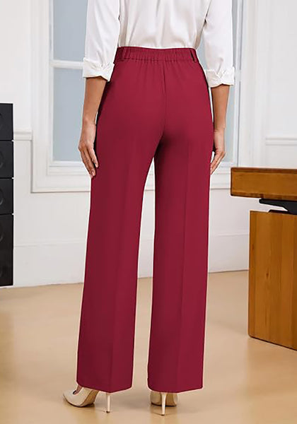 GRAPENT Women's High Waisted Wide Leg Work Pants | Elastic Back Waist, Front Pleated, Business Casual Office Outfits