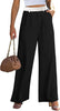 Black & White Block Women's High Waisted Wide Leg Business Work Pants