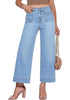 Women's High Waisted Wide Leg Cropped Denim Jeans Fashion Casual Jeans