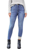 Women's High Waisted Powder Blue Skinny Fleece Lined Denim Jeans
