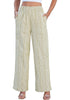 Women’s Striped Wide Leg Pants Causal Elastic High Waist Full Length Trousers with Pockets