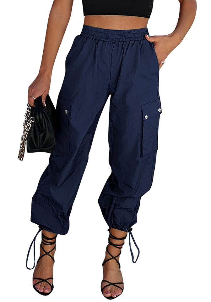And Now This Women's High-Rise Nylon Wide-Leg Cargo Pants - Macy's