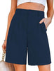 Navy Blue Women's High Waisted Casual Shorts