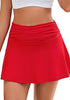 LookbookStore womens High Waist Ruched Swim Skirt Tankini Bottom Bathing Suit Skort for Beach Vacation