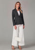 Charcoal Women's  Peplum Suit Jacket Blazer, Tailored Fitted Long Sleeve with Built-in Shoulder Pads, Dressy Casual for Office, Business & Everyday Wear