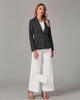 Charcoal Women's  Peplum Suit Jacket Blazer, Tailored Fitted Long Sleeve with Built-in Shoulder Pads, Dressy Casual for Office, Business & Everyday Wear