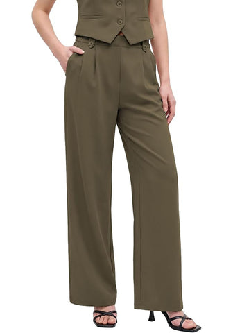 GRAPENT Women's Wide Leg Dress Pants | Pull On Closure, High Waisted, Elastic Back Waist, Front Pleated, Business Casual Office Wear