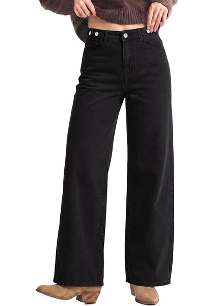 GRAPENT Women's High Waisted Wide Leg Baggy Jeans | Stretchy Denim, Adjustable Cinched Waist, 30" Inseam, 90S Baggy Style, Country Concert & Casual Work Wear