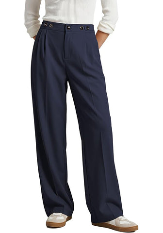 GRAPENT Women's High Waisted Wide Leg Work Pants | Elastic Back Waist, Front Pleated, Business Casual Office Outfits
