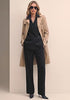 Black Women's 2 Piece Double Breasted Pantsuit — Double Breasted, Wide Leg & Structured Shoulders, Professional Dressy Pantsuit Set, Office Chic, 2026 Fall Fashion