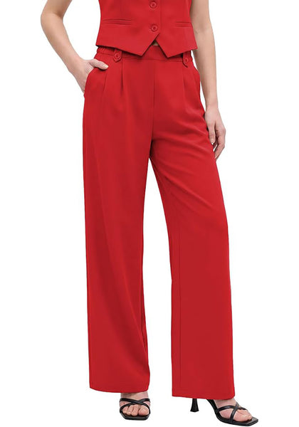 GRAPENT Women's Wide Leg Dress Pants | Pull On Closure, High Waisted, Elastic Back Waist, Front Pleated, Business Casual Office Wear
