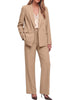 Beige Women's 2 Piece Double Breasted Pantsuit — Double Breasted, Wide Leg & Structured Shoulders, Professional Dressy Pantsuit Set, Office Chic, 2026 Fall Fashion