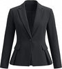 Charcoal Women's  Peplum Suit Jacket Blazer, Tailored Fitted Long Sleeve with Built-in Shoulder Pads, Dressy Casual for Office, Business & Everyday Wear