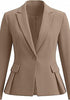 Sepia Tint Women's  Peplum Suit Jacket Blazer, Tailored Fitted Long Sleeve with Built-in Shoulder Pads, Dressy Casual for Office, Business & Everyday Wear