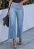 Women's High Waisted Wide Leg Cropped Denim Jeans Fashion Casual Jeans