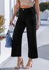 Women's High Waisted Wide Leg Cropped Denim Pants Rolled Cuff Casual Daily Wear Versatile Styling