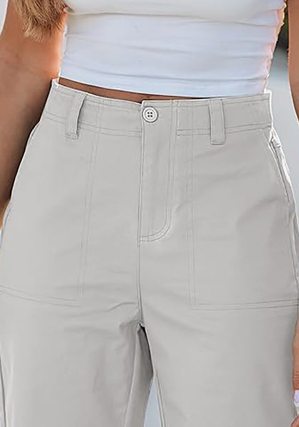 Women's Comfy High Waist Wide Leg Tailored Relaxed Fit Daily Wear Pants