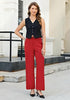 Women's High Waisted Wide Leg Soft Twill Pants Relaxed Fit Patch Pocket Trousers
