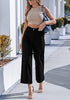 Women's High Waisted Wide Leg Cropped Denim Pants Rolled Cuff Casual Daily Wear Versatile Styling