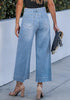 Women's High Waisted Wide Leg Cropped Denim Jeans Fashion Casual Jeans