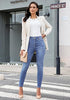 Women's High Waisted Powder Blue Skinny Fleece Lined Denim Jeans