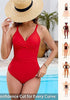 One Piece Swimsuit for Women Front Crisscross Ruched Adjustable Straps Padded Cups Swimming Suits