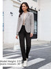 Washed Black High Waist Denim Pants Straight Leg Comfort Stretch Jeans Full Length Jeans with Pockets Casual
