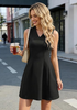 LookbookStore Women's Black Elegant Classy Summer Dresses 2026 Spring A Line Business Casual Work Graduation Cocktail Short Dress