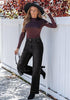 Washed Black Women's High Waisted Wide Leg Jeans with Comfort Stretch and Functional Pockets