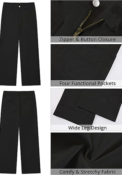 Lookbook Store  Women's All Season High Rise Wide Leg Jeans with Four Pockets Multi Occasion Wear