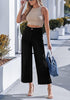 Women's High Waisted Wide Leg Cropped Denim Pants Rolled Cuff Casual Daily Wear Versatile Styling