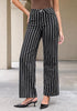 High Waisted Striped Wide Leg Jeans for Women Vintage Denim Loose Fit Casual Pants