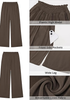 LookbookStore Women's Coffee Brown High Waisted Wide Leg Linen Pants Paper Bag Smocked Waist Casual Summer Beach Palazzo Pants