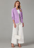 Lavender LookbookStore Women's Crop Sleeves Side Pockets Front Button Short Work Office Blazer Coats