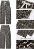 Women's Leopard Print Wide Leg Pants with Drawstring Elastic Waist Casual Loose Trousers for Summer Lounge & Vacation
