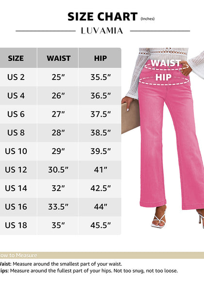 Hot Pink Women's High Waist 90s Wide Leg Stretchy Jean Pants