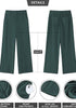 Forest Green Women's Casual High Waist Pocket Polyester Relaxed Fit Wide Leg Pants