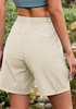LookbookStore Women's Oatmeal 7 Inch High Waisted Cargo Shorts, Lightweight Quick Dry Hiking Golf Summer Casual Outdoor Shorts with Pockets