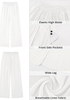 LookbookStore Women's White High Waisted Wide Leg Linen Pants Paper Bag Smocked Waist Casual Summer Beach Palazzo Pants