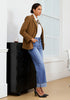 Medium Blue Women's Fashionable High Waisted Wide Leg Jeans Casual Jeans Versatile for Commuting