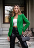 GreenGreen Women's  Peplum Suit Jacket Blazer, Tailored Fitted Long Sleeve with Built-in Shoulder Pads, Dressy Casual for Office, Business & Everyday Wear
