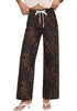 GRAPENT Women's High Waisted Wide Leg Leopard Jeans | Leopard Print Denim, Drawstring Waist, Loose Straight Leg, 28