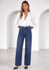 GRAPENT Women's High Rise Wide Leg Jeans | Stretchy Denim, Adjustable Cinch Waist, 30
