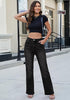 GRAPENT Women's Trendy High Rise Flare Jeans | Stretchy Denim, Wide Leg, 30.5