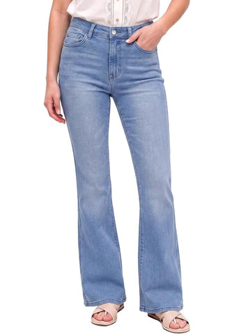 GRAPENT Women's Trendy High Rise Flare Jeans | Stretchy Denim, Wide Leg, 30.5" Inseam, 90s Retro, Business Casual & Everyday Wear
